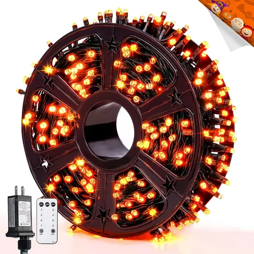 Vista 29 de JMEXSUSS 400 luces LED de Navidad rojas, blancas y verdes, luces de árbol de Navidad de 132 pies con control remoto, tira de luces para interiores