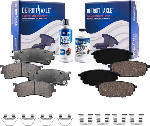 Vista 72 de Detroit Axle - Pastillas de freno de cerámica delanteras Reemplazo de pinza de freno derecha para Dodge Ram 1500 Dakota, Ram 1500 Classic - Juego