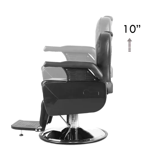 Vista 4 de Paddie Profesional hidráulico reclinable resistente de la silla negra del peluquero para el peluquero y el estilista del peluquero