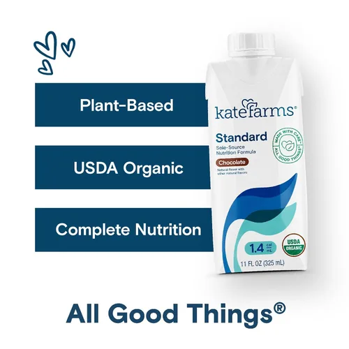 Vista 4 de KATE FARMS Batido nutricional orgánico de 1.4 alto en calorías, chocolate, 20g de proteína, 27 vitaminas y minerales, reemplazo de comidas, 11 onzas