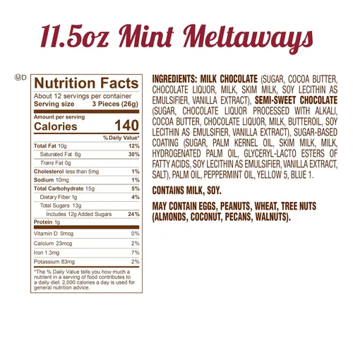 Vista 2 de Fannie May, caramelo de chocolate con leche, meltaways de menta, caja de regalo, 11.5 onzas