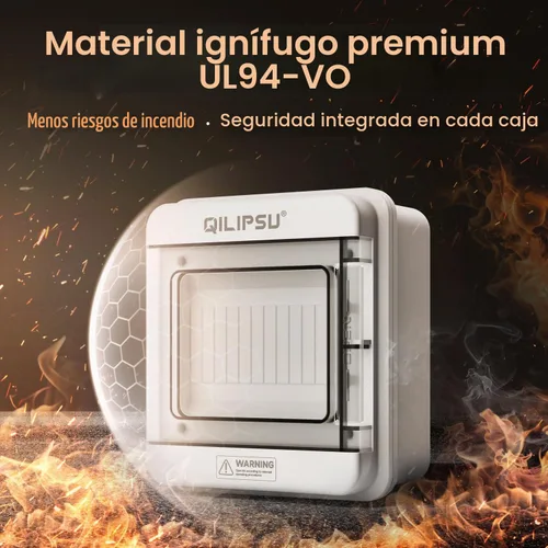 Vista 3 de QILIPSU Caja de Disyuntores de Carril DIN de 6 Vías UL94-V0 PC/ABS IP65 Carcasa de Distribución Impermeable con Barras Colectoras Más Largas
