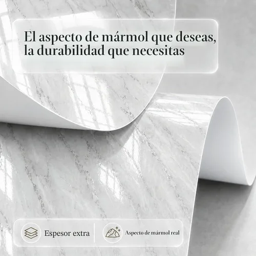 Vista 4 de Papel de contacto de mármol Very Berry Sticker (Blanco, 15.7" x 78", 1 paquete) Envoltura de encimera despegar y pegar, vinilo impermeable, amigable