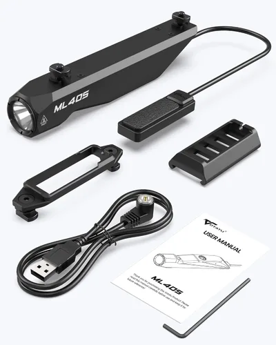 Vista 8 de VOTATU ML40S - Linterna táctica de 1450 lúmenes con interruptor de presión, compatible con riel M-Lok, luz de arma para rifle, función