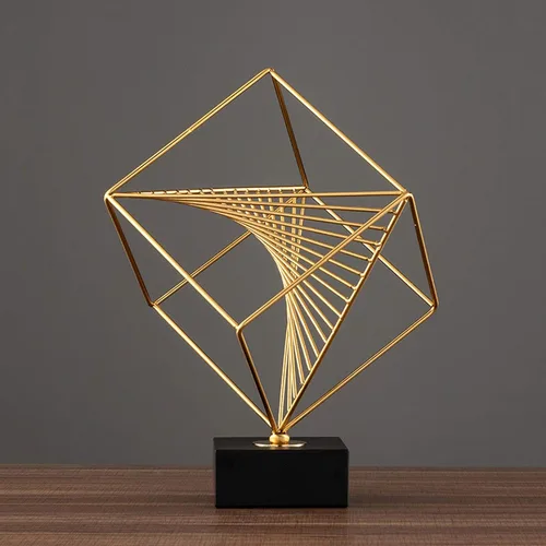 Vista 6 de Chinese feng Shui Statue Sculpture Golden Hollow Square Piano Ornaments Made of Alloy Material，Decor Ornaments for Home Bathroom Room Bedroom
