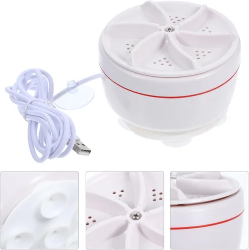 Vista 3 de Mini lavadora de turbina ultrasónica portátil plegable para calcetines y ropa interior, pequeña lavadora para apartamentos, viajes, dormitorios