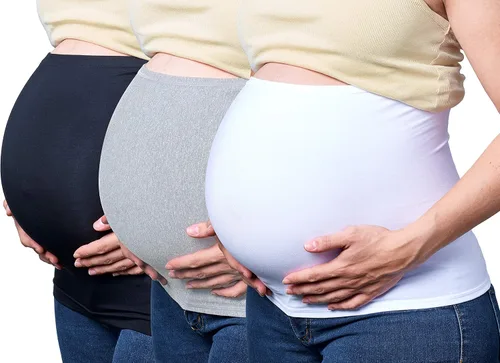 Vista 9 de Bandas para el vientre: disponibles en 8 tamaños y 7 colores. Extensor de camisa de maternidad y posparto, 3 paquetes para todas las etapas