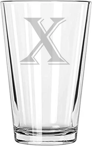 Vista 22 de Vaso de cerveza 16 oz pinta Monograma (B)