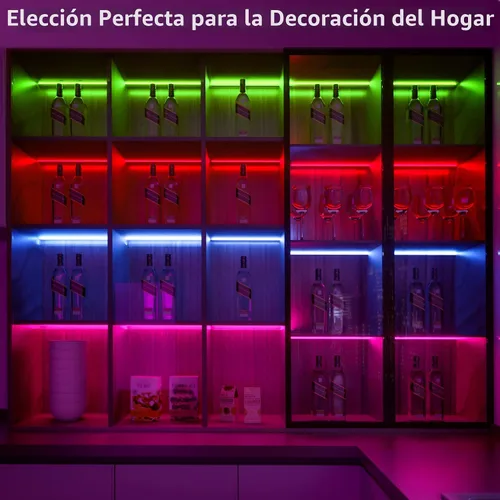 Vista 4 de Benreom Kit de 3 luces RGB para debajo del gabinete, aplicación inteligente y control remoto para debajo del gabinete, luces regulables debajo