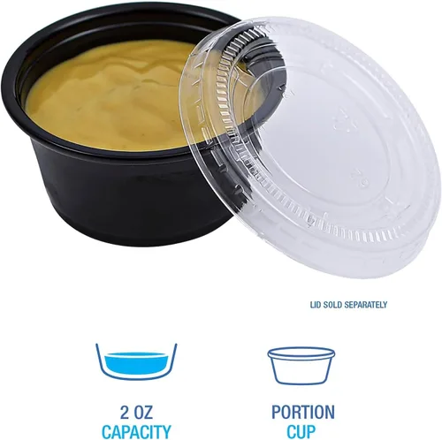 Vista 4 de Boardwalk Prtn2bl Souffl?/Portion Cups, 2 onzas, polipropileno, negro, 2500/caja