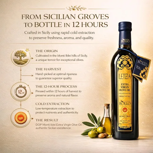 Vista 9 de Letizia Aceite de Oliva Virgen Extra Siciliano DOP 16.9 fl oz