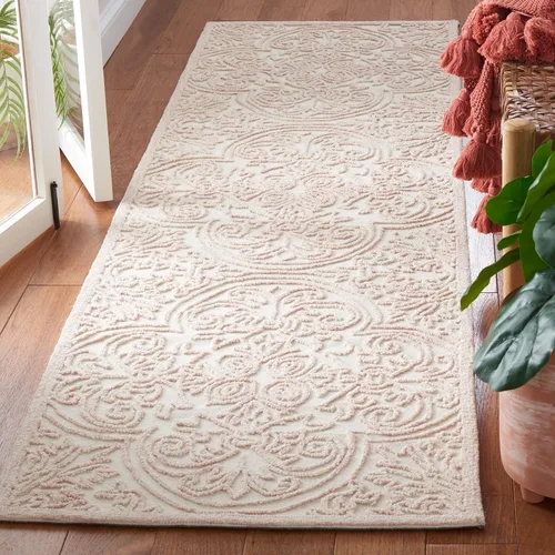 Vista 8 de SAFAVIEH Trace Collection - Alfombra decorativa de 2 x 3 pies, color marfil, lana hecha a mano, ideal para zonas de alto tráfico en entrada, sala