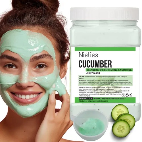 Vista 12 de Mascarilla facial profesional de gelatina - Mascarilla facial en polvo para hidratación y limpieza, 23 onzas líquidas (24 quilates)
