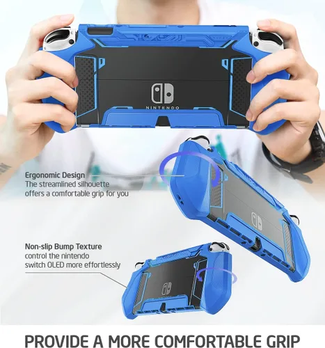 Vista 6 de Mumba Funda acoplable para Nintendo Switch OLED 2021, serie Blade TPU Grip Funda protectora Accesorios compatibles con Nintendo Switch OLED de 7