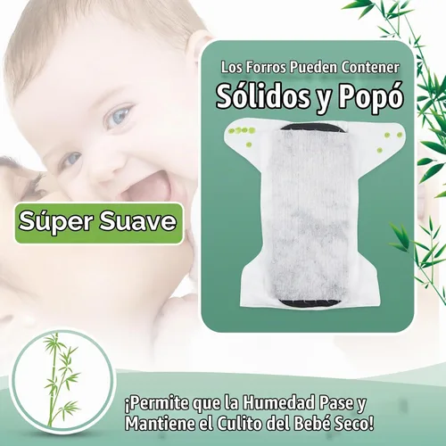 Vista 4 de wegreeco Revestimientos de pañales sin perfume, sin fragancia y sin cloro, 100 hojas por rollo (1 rollo)
