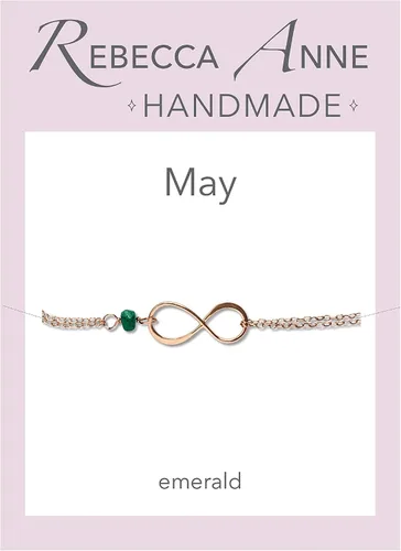 Vista 29 de Pulsera con dije de infinito con piedra natal, joyería hecha a mano, regalo para ella