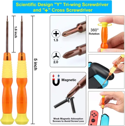Vista 7 de HOAYOYA Joycon Joystick de repuesto 4 unidades, sin deriva, barras de pulgar analógicas para Nintendo Switch, Switch Lite y Switch OLED, kit
