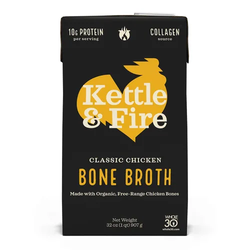 Vista 16 de Kettle and Fire Classic - Caldo de hueso de ternera, aprobado por Keto, Paleo, y Whole 30, sin gluten, alto en proteínas y colágeno, paquete de 4