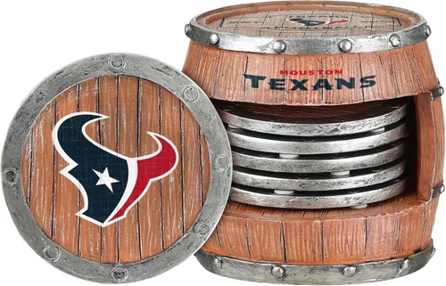 Vista 19 de FOCO NFL Team Logo 5-Pack Barrel Beverage Drink Coaster Set