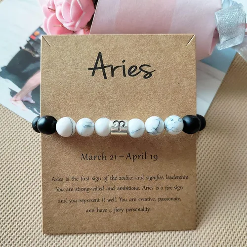 Vista 6 de Long tiantian Pulsera del zodiaco para hombres, pulsera de horóscopo de constelación para mujeres, regalos del signo del zodiaco pulsera de cuentas