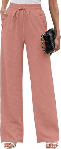 Vista 93 de Heymoments Wide Leg Pant for Women High Waist Trouser A01-negro