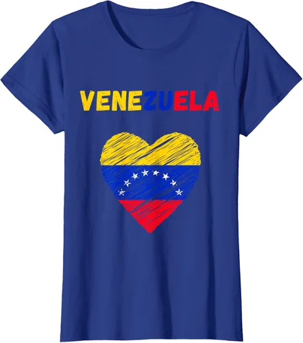 Vista 63 de Camiseta con la bandera venezolana con corazón de Venezuela, Negro