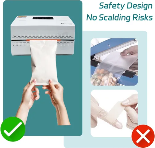 Vista 6 de Máquina de sellado térmico continuo, sellador automático de banda de bolsas de plástico comercial con control digital de 32.0-482.0 °F y apagado