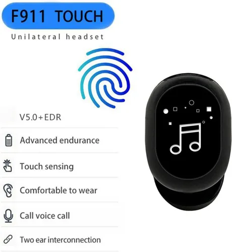 Vista 4 de XUMIUZIY Wireless Single Earbud, Touch Control BT 5.0 with 8mm Dynamic Driver, 3H Playtime IPX4, for Workouts Commuting (Black)