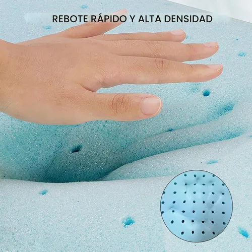 Vista 5 de Almohada de espuma viscoelástica, almohada de cama ventilada estándar con funda lavable, refrescante, ortopédica, soporte de cuello y hombros