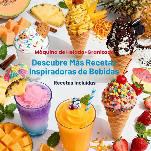 Vista 9 de Slushie Machine Eismaschine & Slushie Maschine für Zuhause, con pantalla LED, 6 programas de venta para Eiscreme Frappés Milchakes