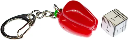 Vista 2 de Miniblings Llavero de pimentón Llavero Llavero Vegetales Pimienta Chilli Comida Capsicum Rojo, Rojo