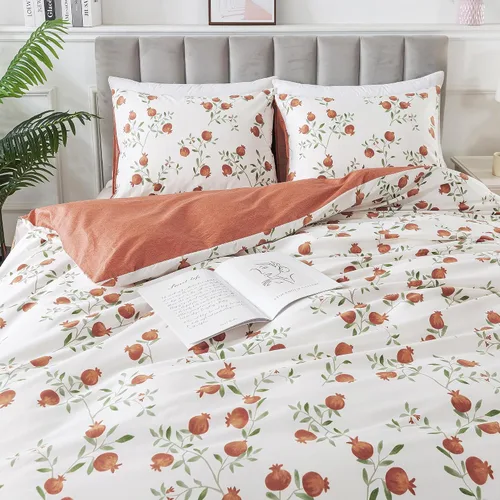 Vista 76 de HoneiLife Juegos de Fundas de Edredón Twin - Funda de Edredón Floral 100% Algodón, Juego de Ropa de Cama Transpirable de 2 Piezas con Cierre