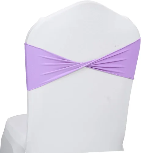 Vista 27 de MDS Paquete de 100 bandas de elastano para silla, bandas lisas sin hebilla, reutilizables, elásticas, para decoración de bodas, recepciones, Azul