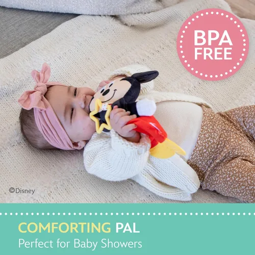 Vista 5 de Kids Preferred Disney Baby Mickey Mouse - Peluche y mordedor sensorial arrugado para bebés recién nacidos, niños y niñas de 10 pulgadas