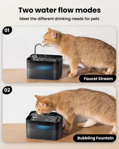 Vista 7 de PawPoll Fuente de agua para gatos - Fuente de agua para gatos de 2.2 L para beber