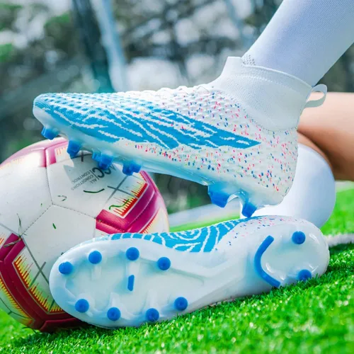 Vista 4 de ailishabroy Botas de fútbol para hombre, FGAG, zapatos de fútbol para interiores y exteriores, con picos firmes para el suelo, entrenamiento