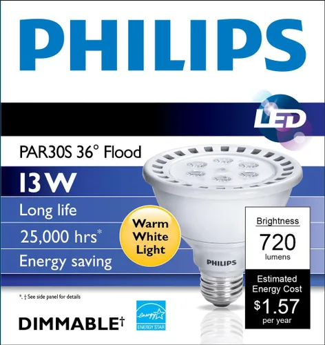 Vista 2 de Philips 423467 - Bombilla LED AirFlux PAR30S de 13 vatios (60 vatios) de 2700 K (blanco cálido)