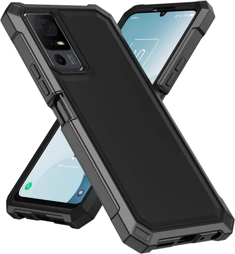 Vista 7 de Ailiber - Carcasa para TCL 40 XL T608M/Jitterbug Smart 4/40T T608DL, color negro Screen Protector, Air-Guard Corners, Dual Layer, Flexible TPU