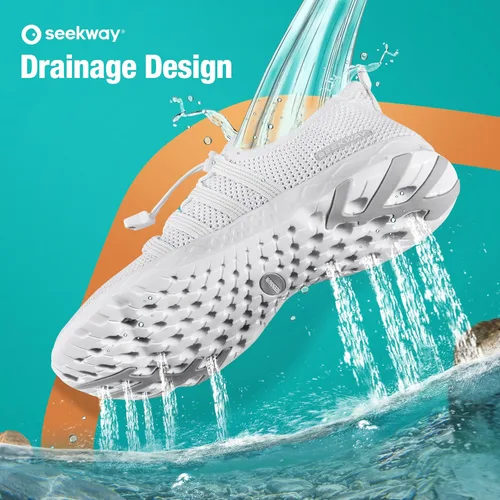 Vista 5 de SEEKWAY Zapatos de agua para hombre y mujer, secado rápido, zapatos acuáticos descalzos, playa, caminar, kayak, canotaje, deportes acuáticos SP006