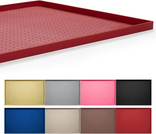 Vista 8 de Hubulk Tapete de alimentación para perros, 100% impermeable, de silicona de grado alimenticio, mantel individual para alimentos y agua para Negro