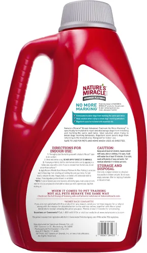 Vista 2 de Nature’s Miracle Advanced Platinum No More Marking, 128 onzas, ayuda a desalentar las marcaciones repetitivas de mascotas Helps Prevent Dogs from