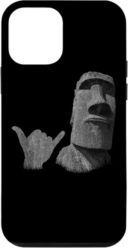 Vista 16 de Funny Easter Island Rapa NUI Moai Statue Surfer Shaka Sign Case for iPhone 16