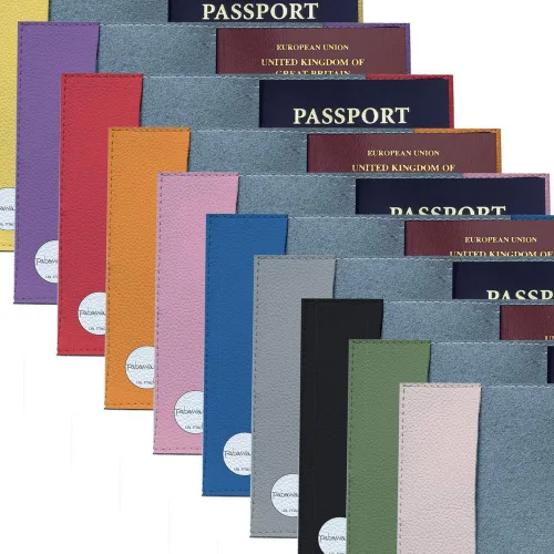 Vista 8 de Summer passport holder for women - Mom with Daughter and Son, Eco Leather Wallet Organizer, Personalized Cover for documents