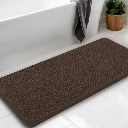 Vista 33 de Alfombras de baño en forma de U, alfombras de baño de felpilla súper absorbentes y respaldo antideslizante de PVC fuerte para inodoros, lavables a