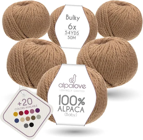 Vista 36 de Set de Lana Abultada (6 x 50 g) Súper Suave de Alpaca Bebé para Tejer Antracita 300 Metros