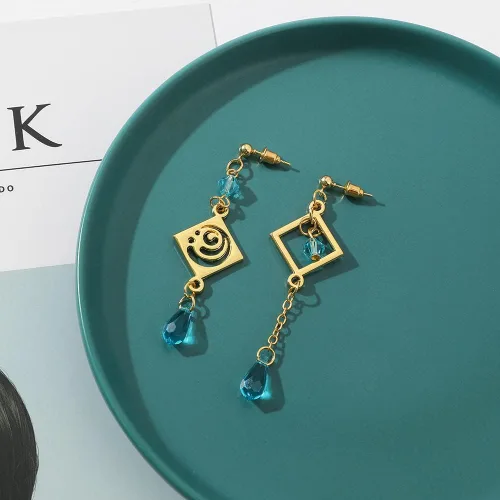 Vista 6 de Genshin Dangle Earrings For Women Girl - Anime Figure Element Eye Of God Anemo Vision Earrings Venti Cosplay Jewelry For Christmas Halloween