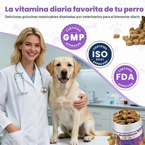 Vista 5 de Dog Vitamins 25 in 1 Multivitamin for Dogs Puppy Vitamin Chewable Skin Coat