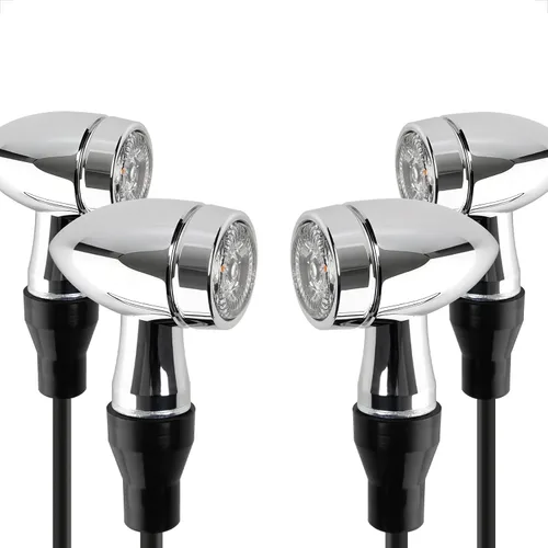 Vista 7 de evermotor CNC - Señal de giro para motocicleta, 12 V, luz intermitente LED ámbar 2 piezas, impermeable, universal, forma de bala, carcasa
