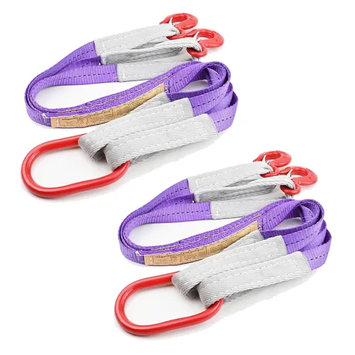 Vista 9 de 2 correas de amarre de eje de 2 x 36 pulgadas con anillos en D, eslingas de elevación de 3,333 libras, límite de carga de trabajo de 10,000 libras