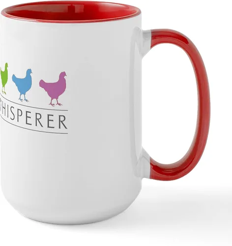 Vista 45 de CafePress Backyard Chicken Whisperer Mugs Taza de café de cerámica de 15 oz (15.0 fl oz)